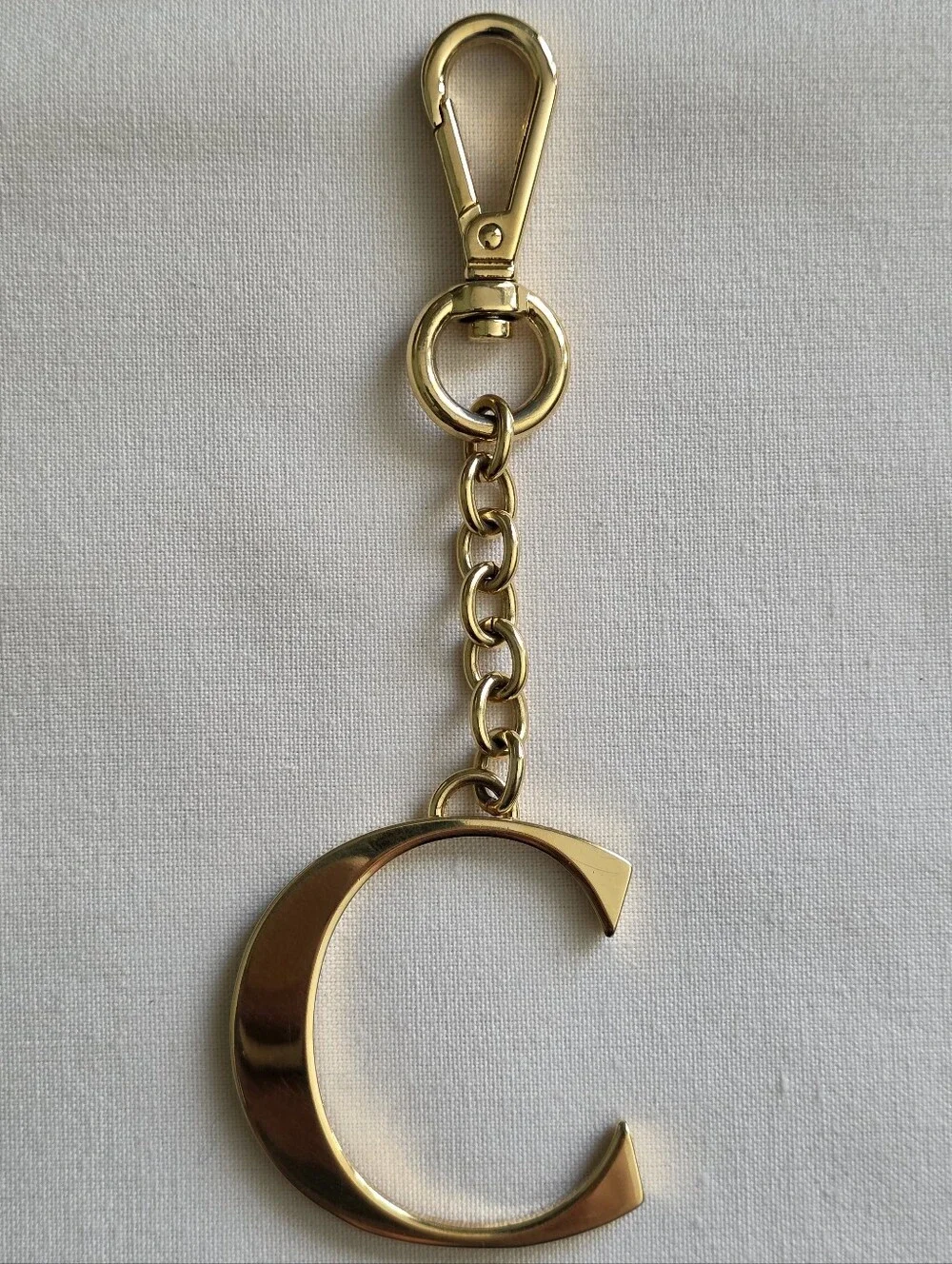 Dooney & Bourke Monogram C Pendant Keychain 24K Gold Plated Bag Charm